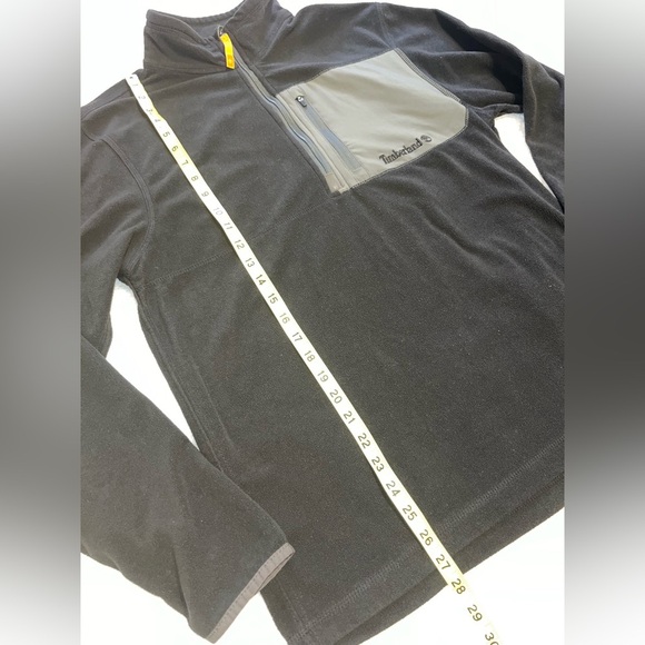 Timberland Half-Zip Fleece Pullover Jacket Black Gray Men’s Medium - Picture 2 of 6